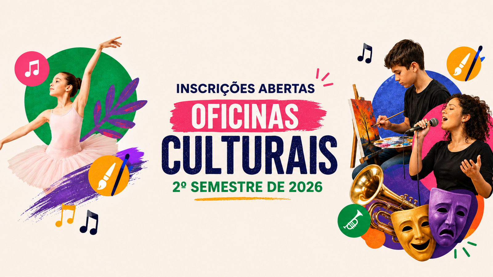 Prefeitura de São Miguel do Oeste abre inscrições para novas oficinas culturais do segundo semestre de 2026