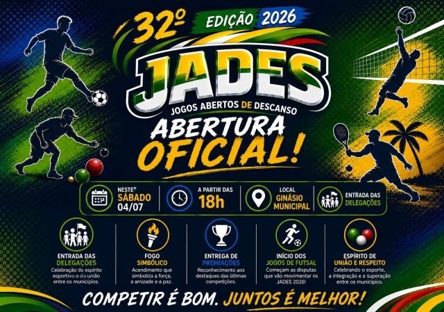 Descanso realiza neste sábado a abertura oficial da 32ª edição dos JADES