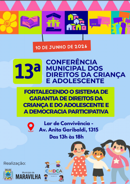 13ª Conferência Mundial dos Direitos da Criança e do Adolescente será realizada em Maravilha