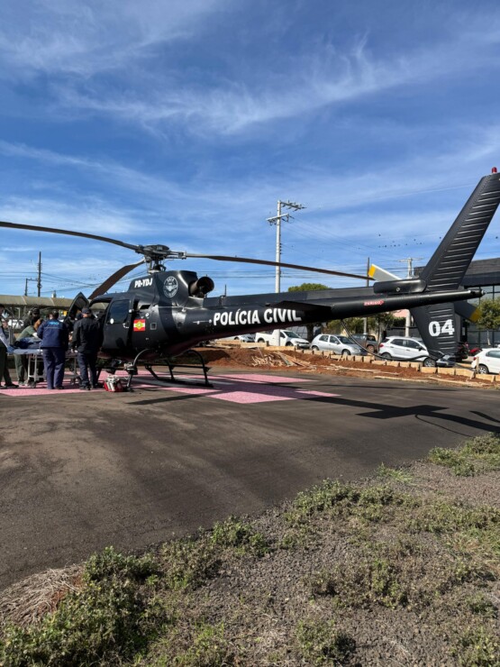 Idoso com suspeita de AVC é transferido de helicóptero para Chapecó