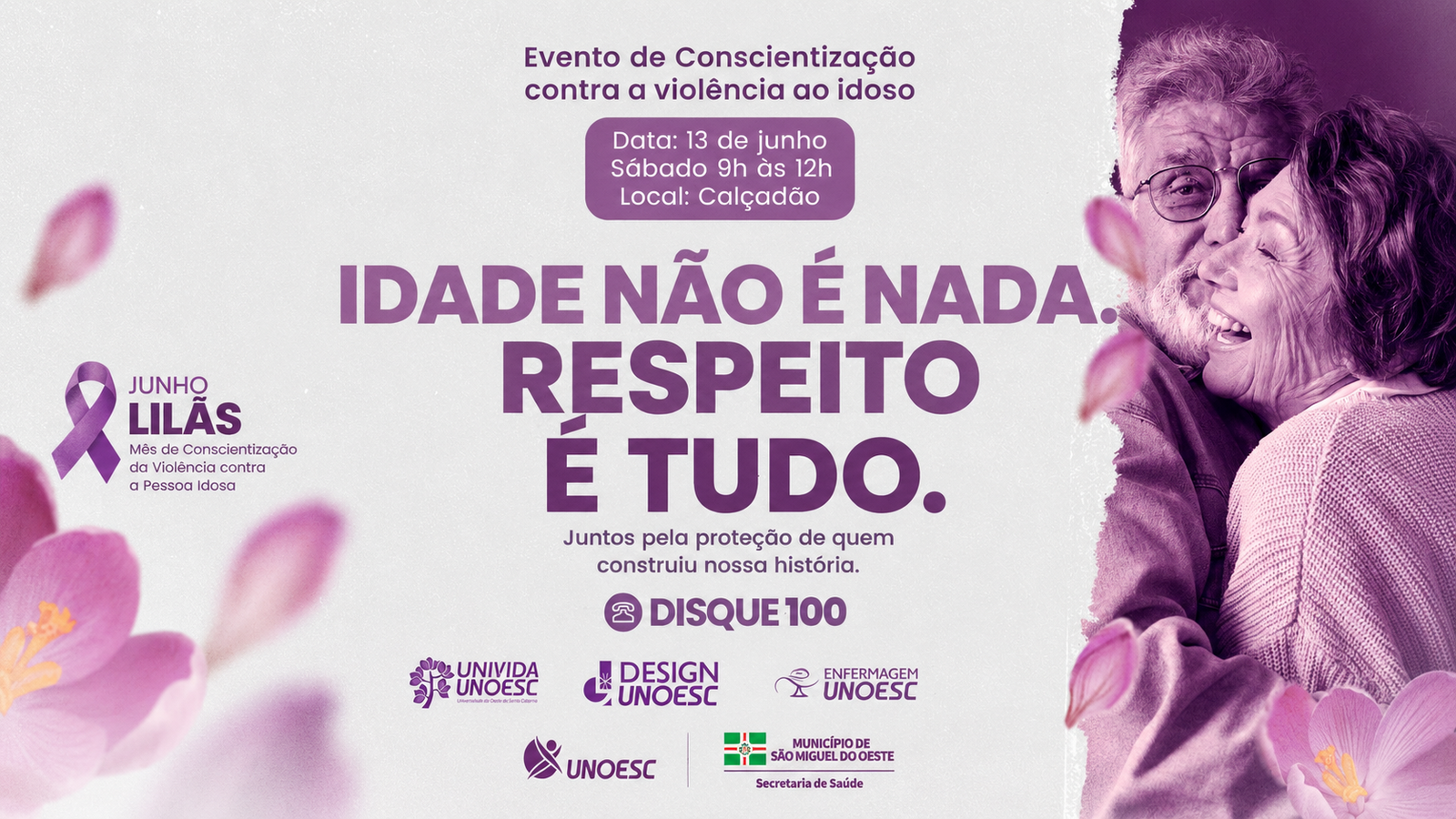 Secretaria de Saúde e Univida Unoesc promovem ação de conscientização sobre o combate à violência contra a pessoa idosa