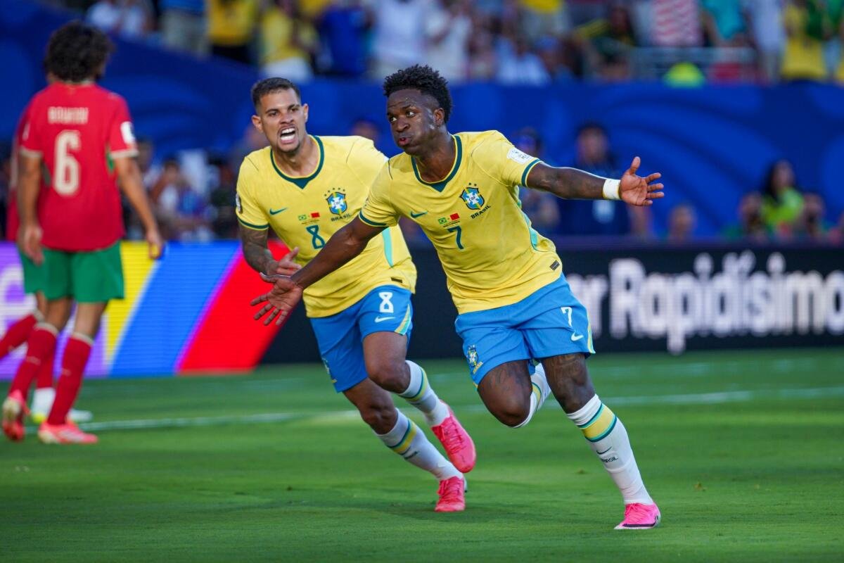 Vini Jr. marca golaço, mas Brasil só empata com Marrocos na estreia da Copa