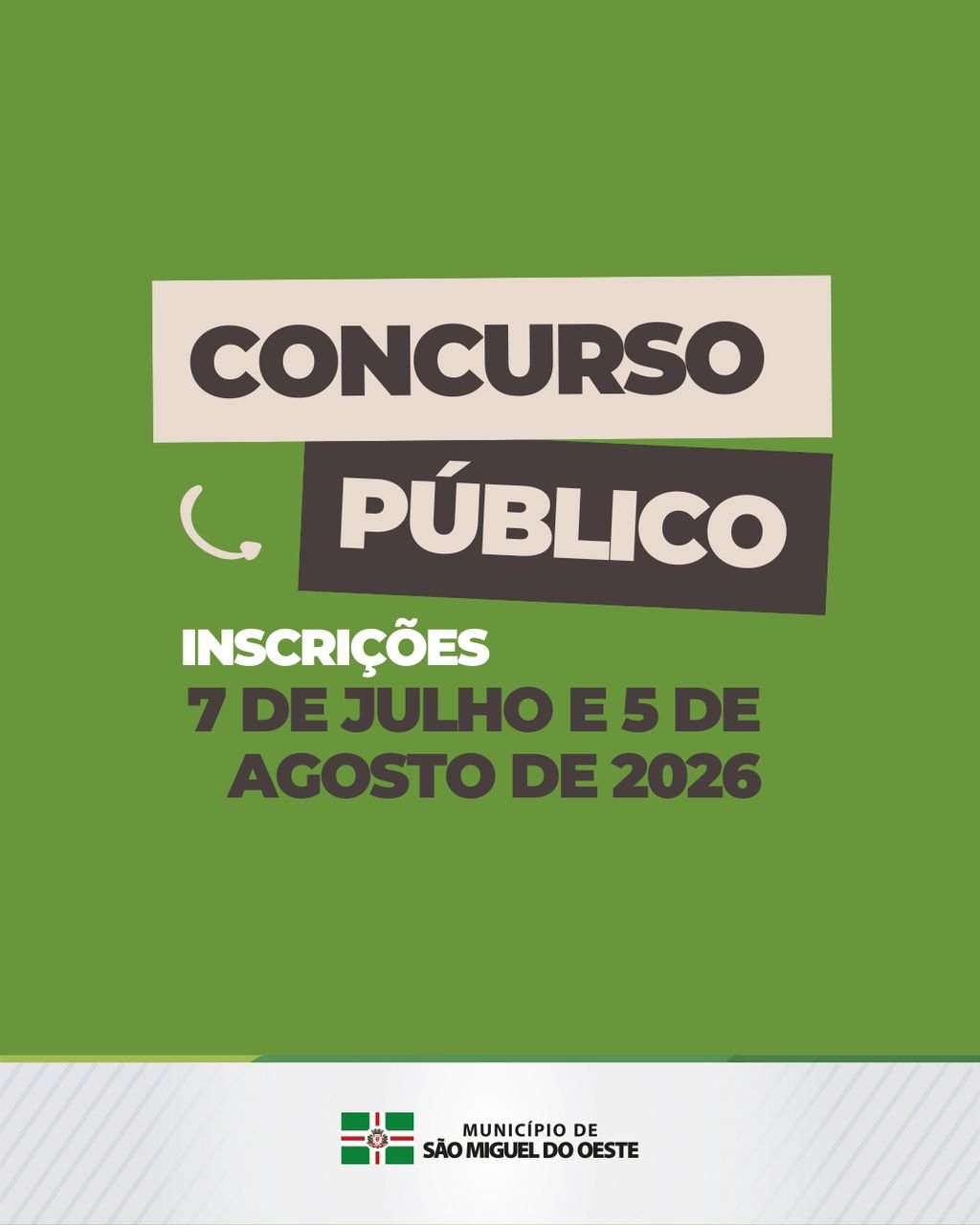 Prefeitura de São Miguel do Oeste abre concurso público para formação de cadastro de reserva em diversas áreas