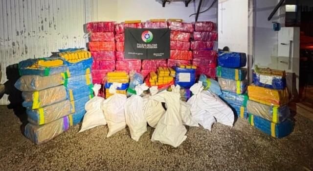 PM apreende quase 1,8 tonelada de maconha em depósito de drogas no Sul de SC