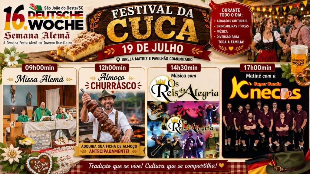 Domingo de tradição, gastronomia e música movimenta a 16ª Semana Alemã