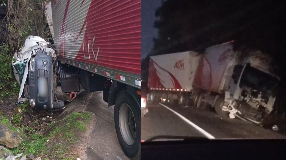 VÍDEO: Grave acidente entre quatro veículos deixa vítima presa às ferragens e pista parcialmente interditada na BR-470, em SC