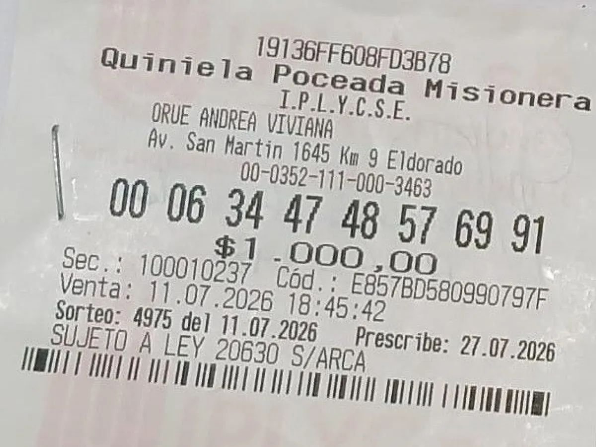 Una empleada de Eldorado ganó más de $57 millones en la Poceada y compartirá el premio con sus hijos