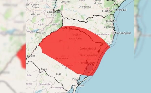 Inmet emite alerta vermelho para tempestades em mais de 80 cidades de SC