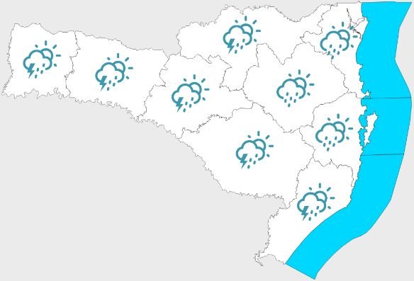 Frente fria traz risco de temporais em Santa Catarina a partir de segunda-feira