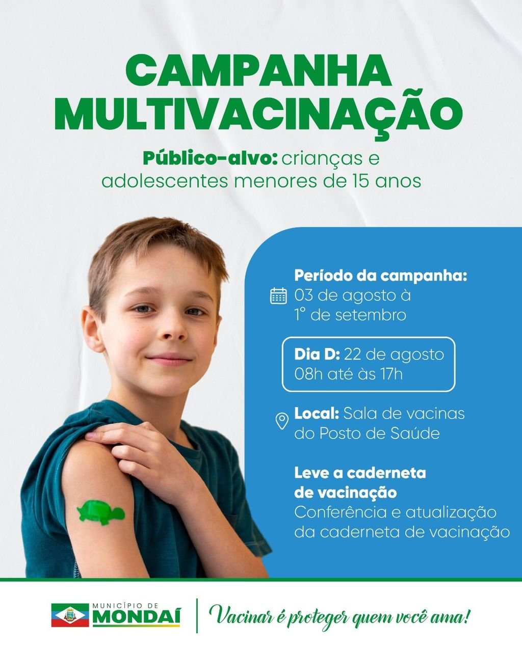Mondaí inicia Campanha Nacional de Multivacinação com ações nas escolas