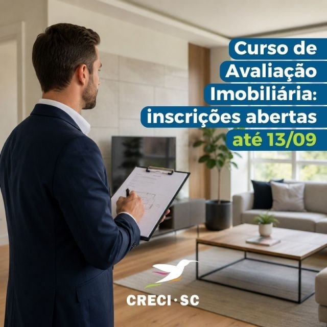 Creci-SC abre inscrições para curso gratuito de Avaliação Imobiliária com 2 mil vagas
