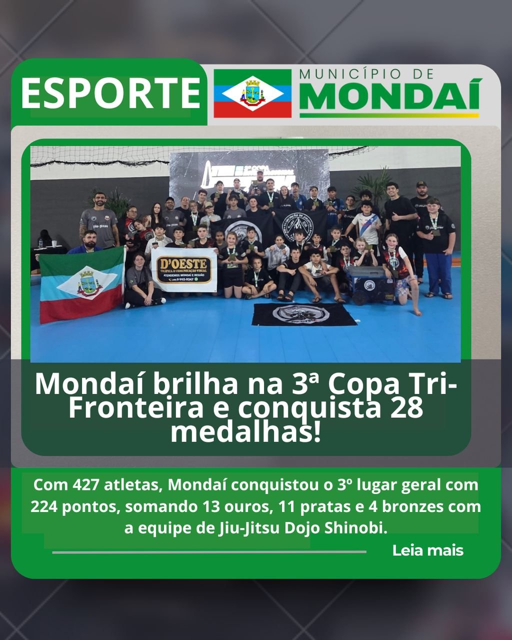 Mondaí conquista 28 medalhas na 3ª Copa Tri-Fronteira