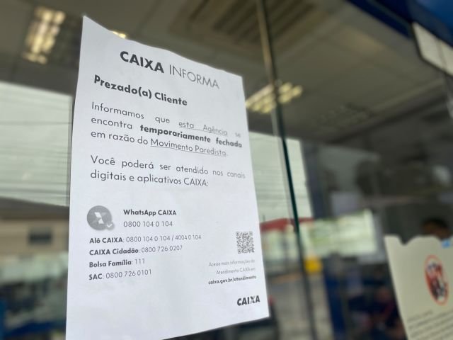 Paralisação dos bancários afeta atendimento em Maravilha nesta quinta-feira (20)