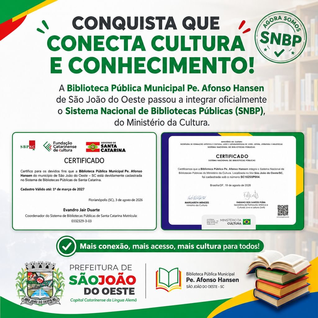 Biblioteca Pública Pe. Afonso Hansen conquista certificação nacional