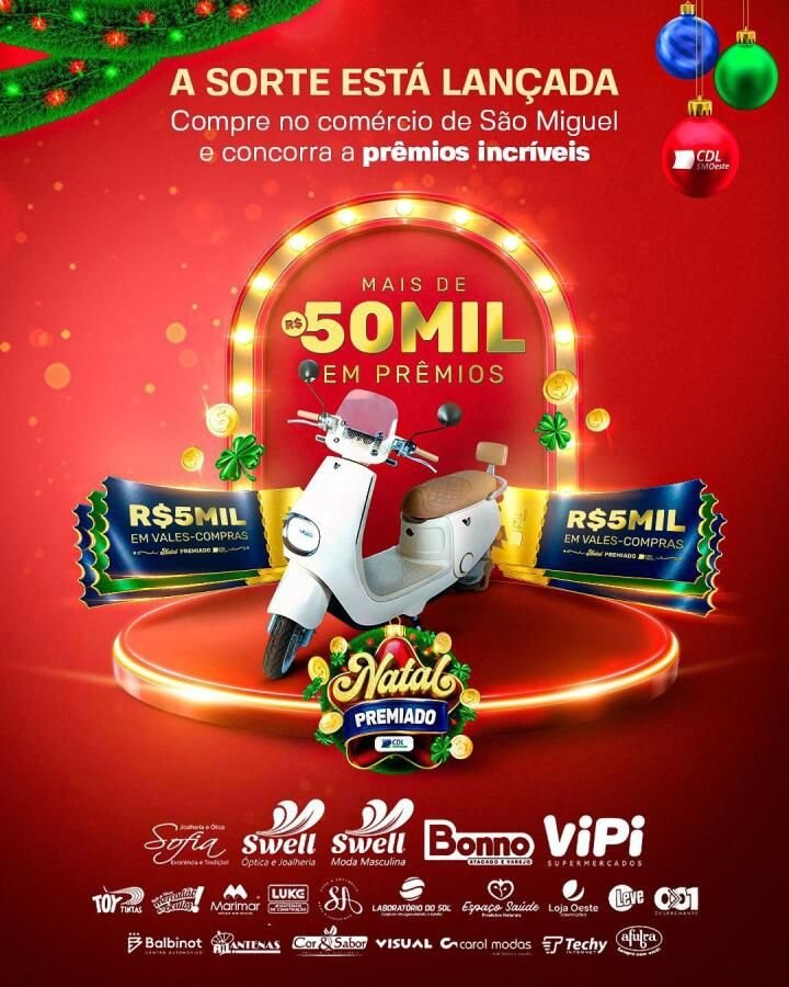 CDL lança campanha Natal Premiado 2026 em São Miguel do Oeste