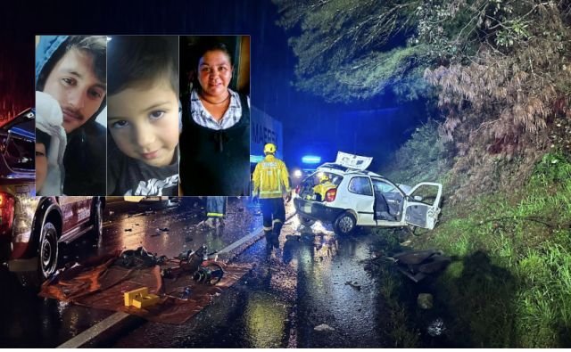 Três da mesma família morrem em acidente na BR-470 em Brunópolis, SC