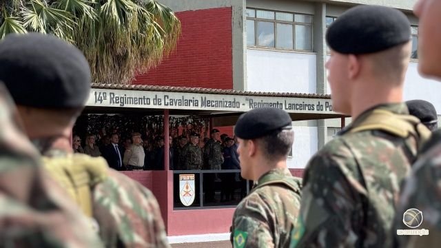 Solenidade celebra 184 anos do 14º RCMec em São Miguel do Oeste