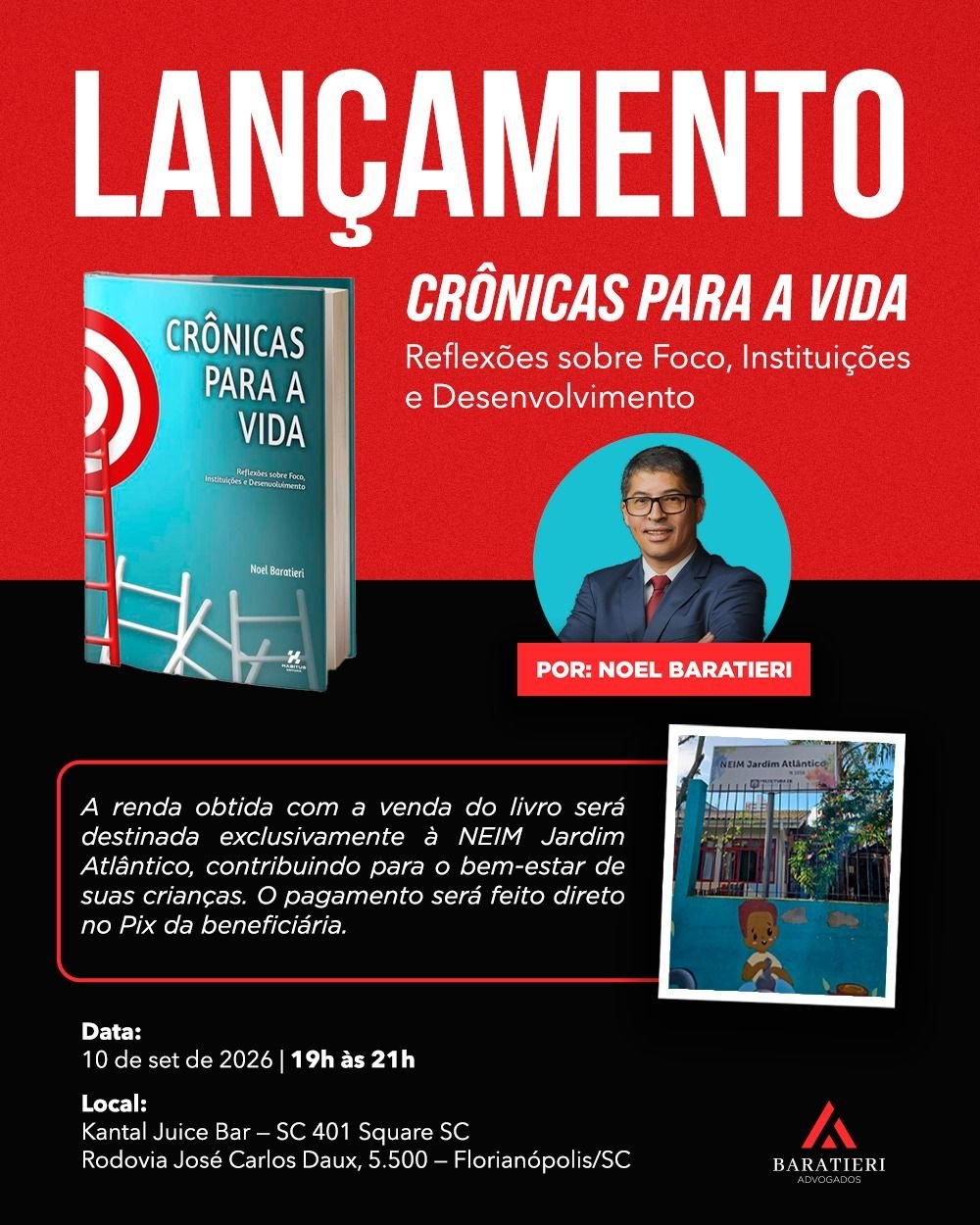 Lançamento do livro 'Crônicas para a Vida' acontece em Florianópolis