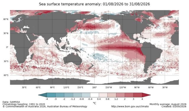 Previsão do El Niño indica probabilidade acima de 95% de intensidade muito forte até dezembro