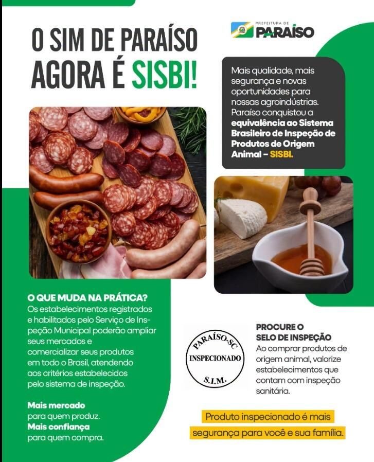 Paraíso conquista SISBI e abre mercado nacional para produtos locais