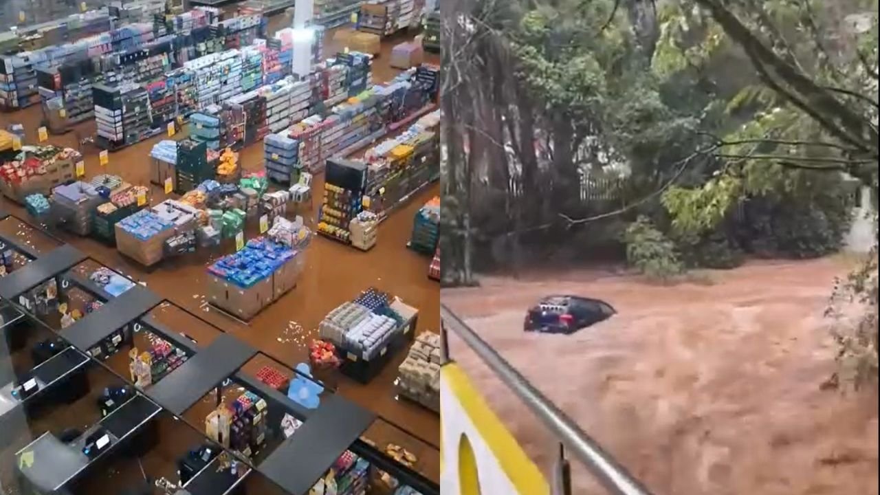 Temporal causa alagamentos e situação de emergência em Joaçaba, SC