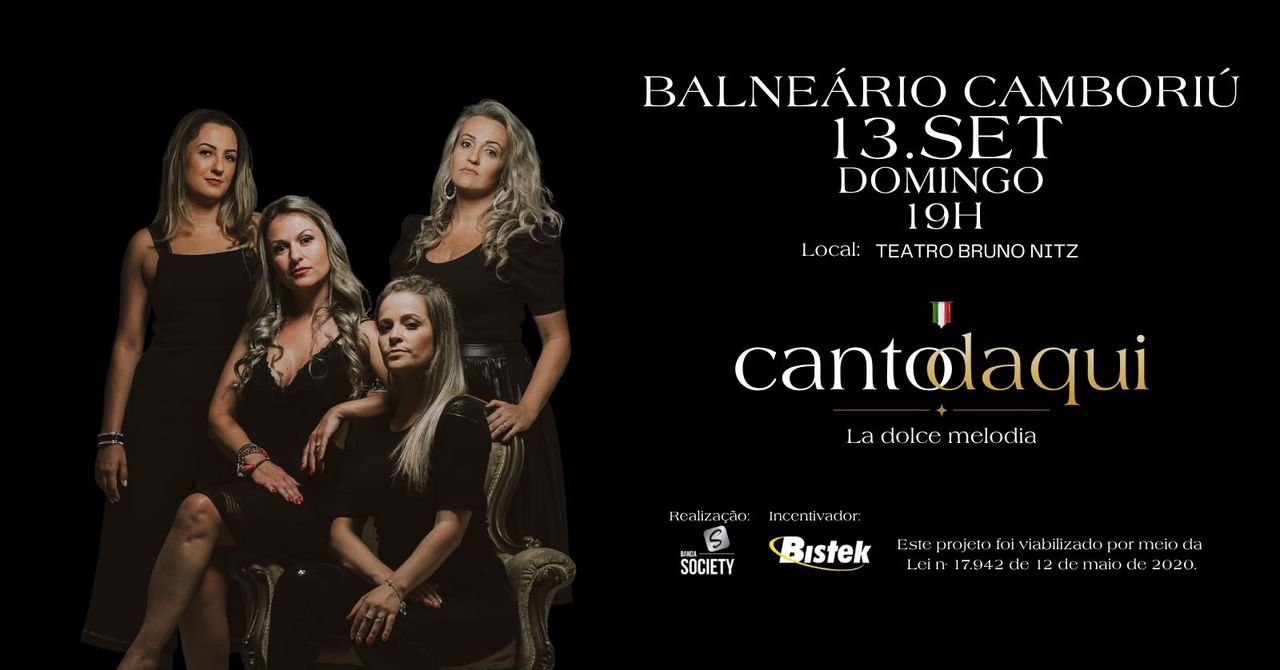 Teatro Municipal Bruno Nitz recebe espetáculo de música italiana neste domingo
