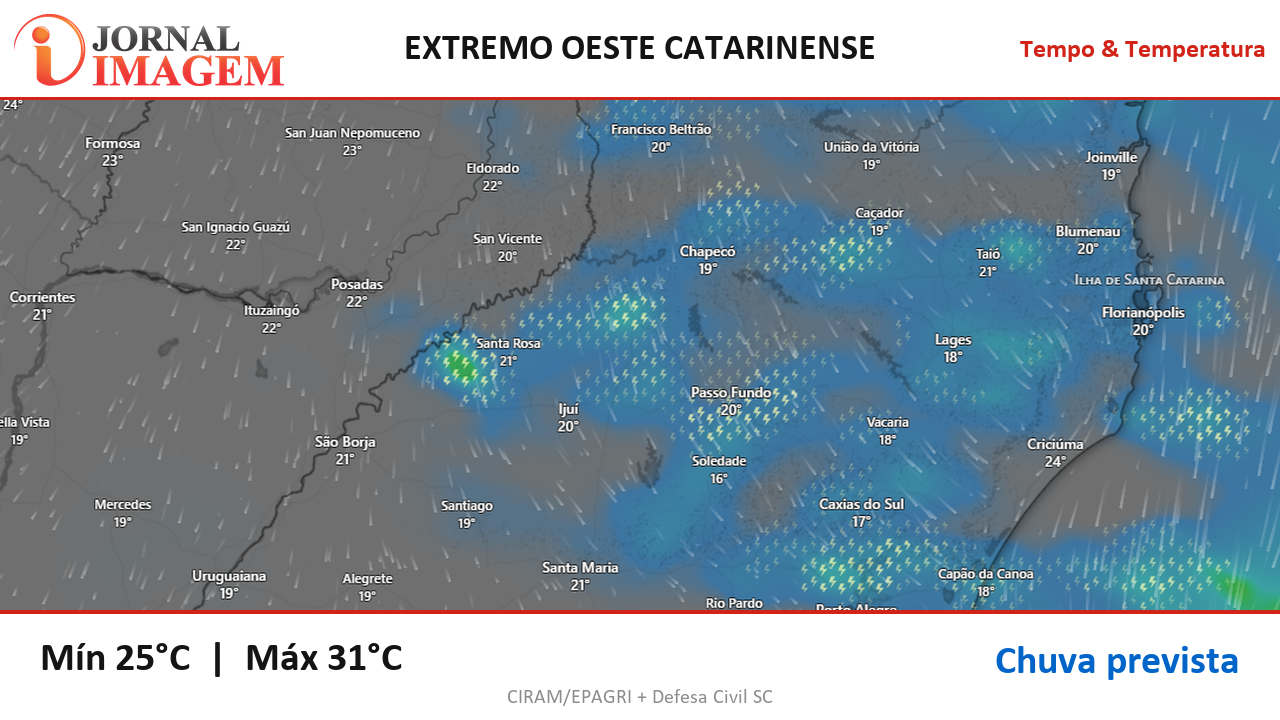 Previsão do Tempo — Extremo Oeste de SC — 20/09/2026