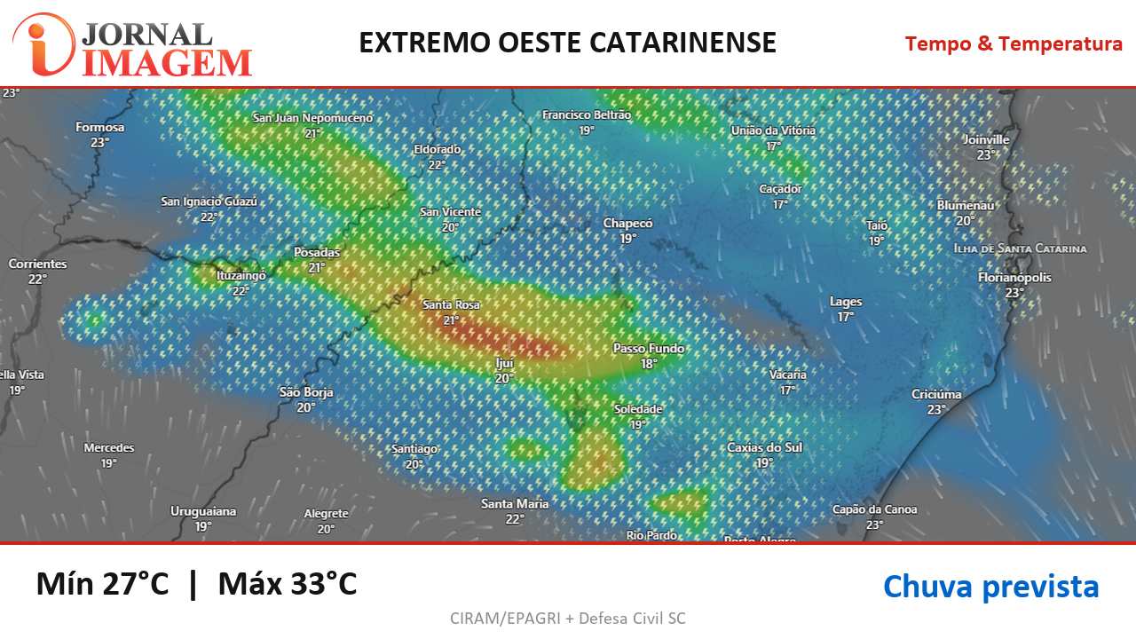 Previsão do Tempo — Extremo Oeste de SC — 21/09/2026