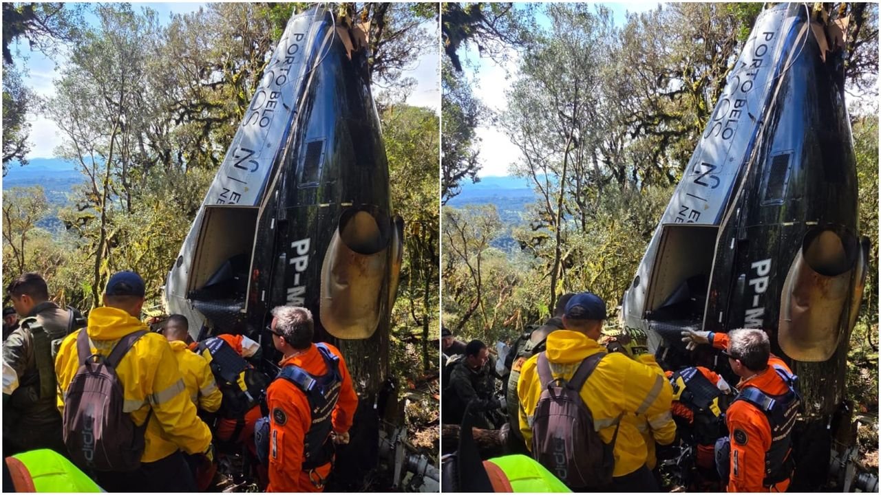 Helicóptero com cantor Rick cai em Urubici, deixando cinco mortos