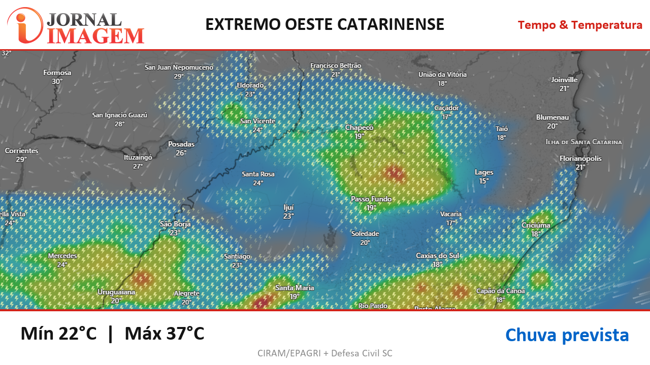 Previsão do Tempo — Extremo Oeste de SC — 28/09/2026