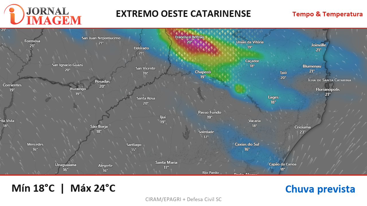 Previsão do Tempo — Extremo Oeste de SC — 30/09/2026