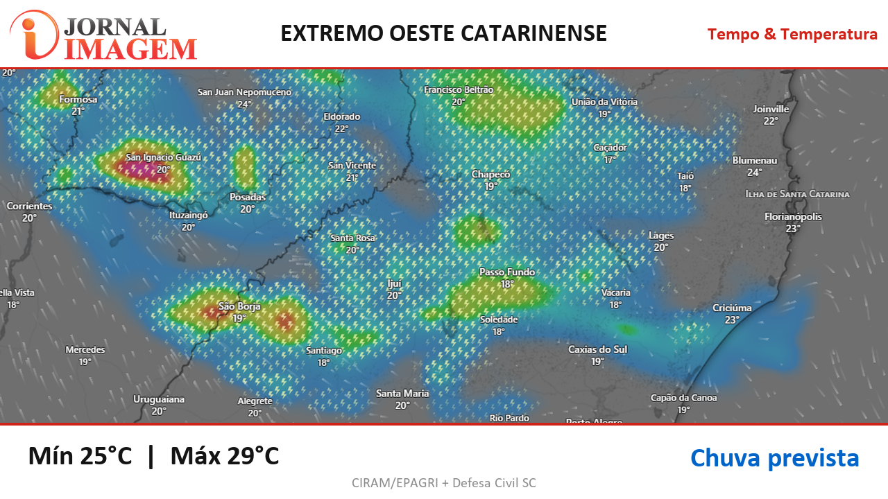 Previsão do Tempo — Extremo Oeste de SC — 09/10/2026
