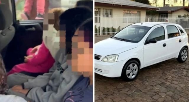 Motorista é multado por transportar 11 pessoas em carro com capacidade para 4 em SC