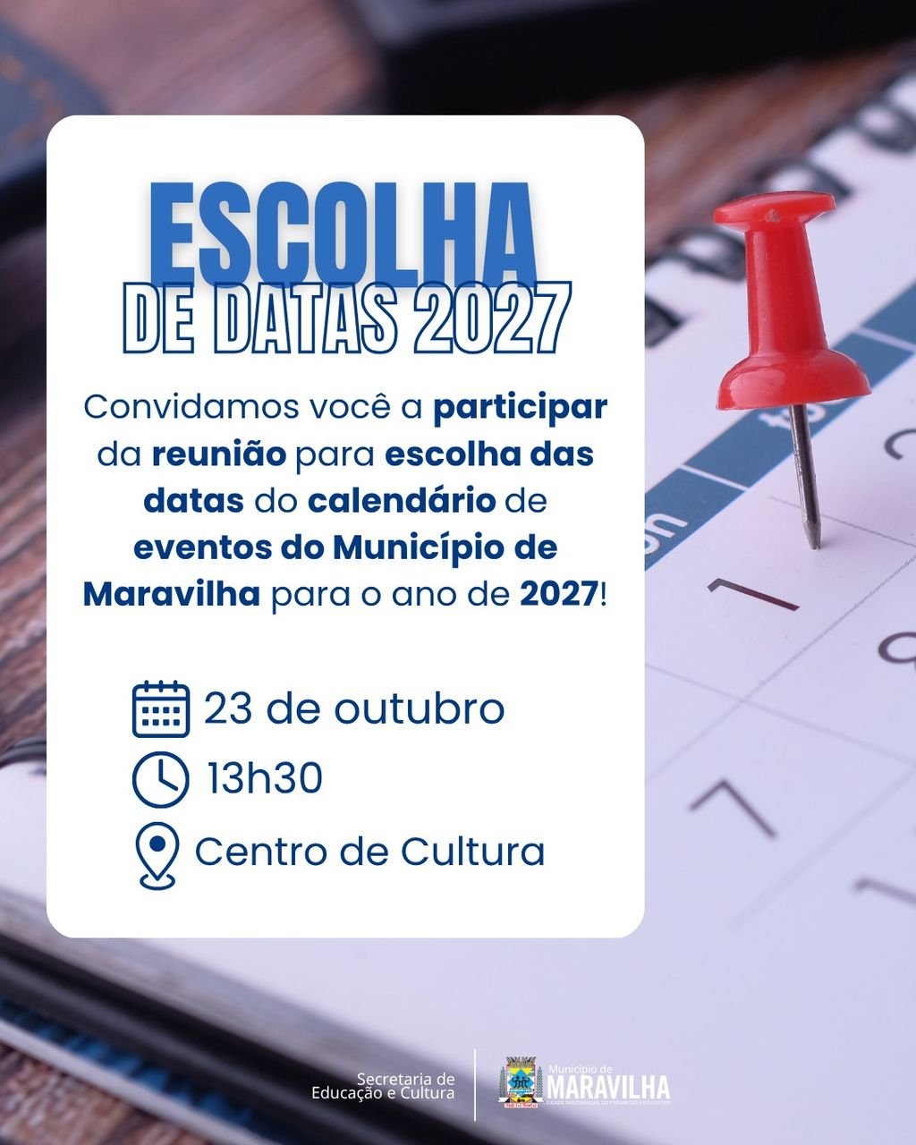 Maravilha organiza encontro para definir calendário de eventos de 2027