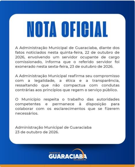 Guaraciaba exonera servidor comissionado após queima de fios de cobre