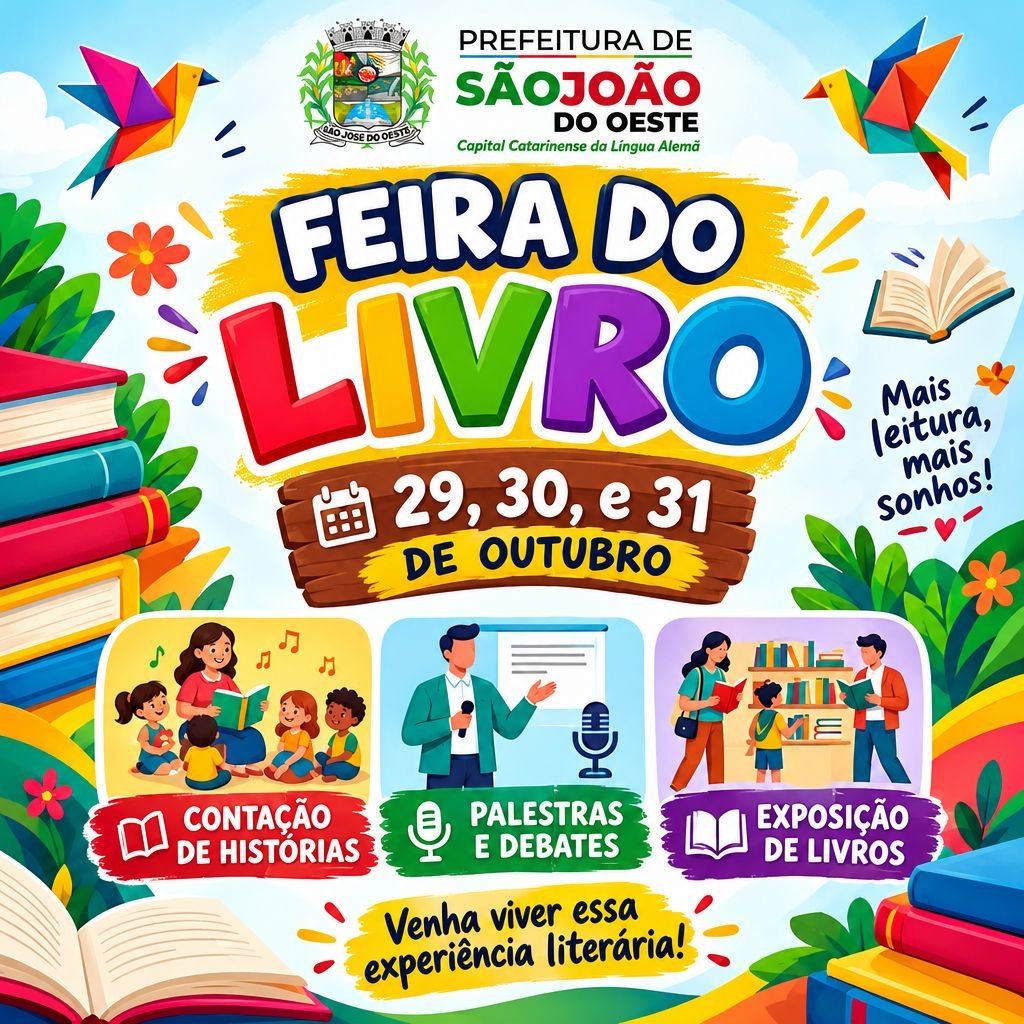 Feira do Livro 2026 começa em São João do Oeste com programação cultural diversificada